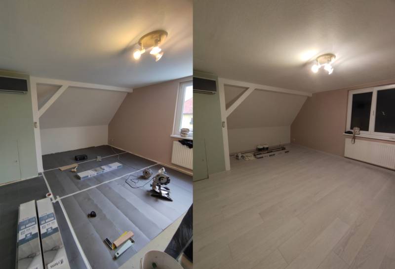 Pose de parquet stratifié dans une chambre à Fegersheim près de Strasbourg